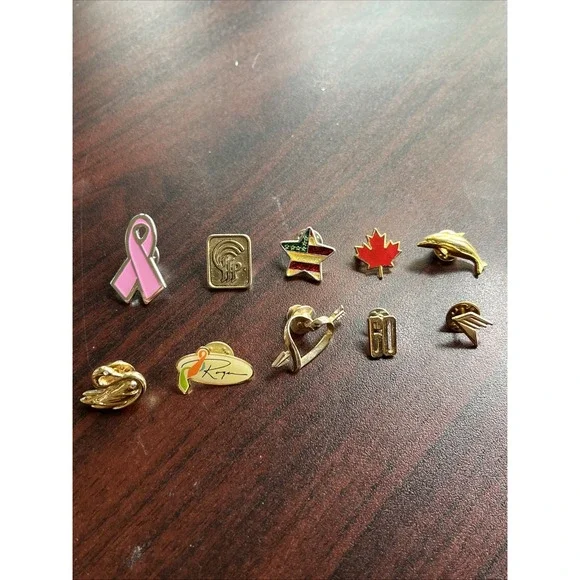 Lot Of‎ 10 Random Mixed Lapel Hat Pins A6