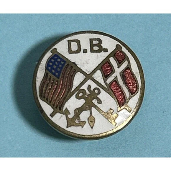 Vintage DB Danish Brotherhood of America Fraternal Membership Enameled Lapel Pin