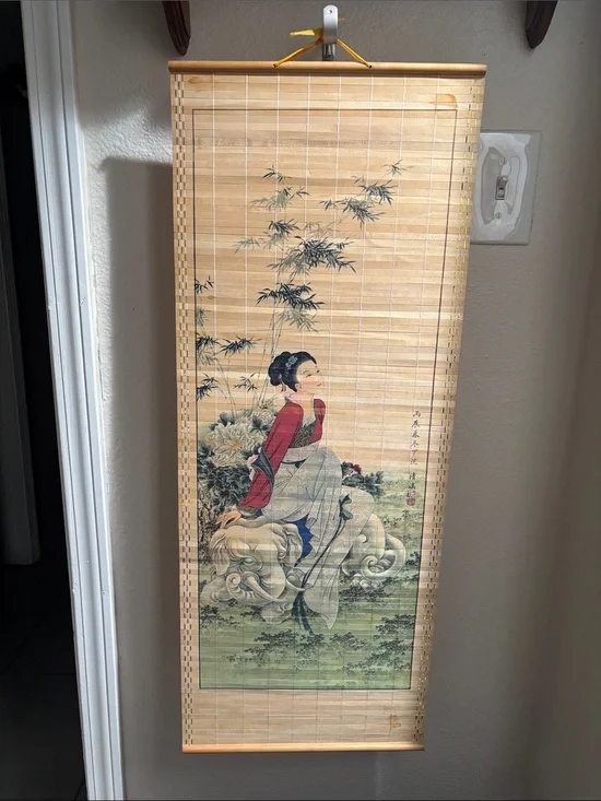 Asian Bamboo Scroll Wall Art