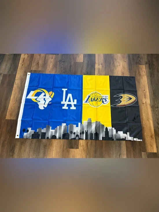 Los Angeles dogers flag multi team Chargers Lakers Anaheim Ducks 3 X 5 Ft Banner