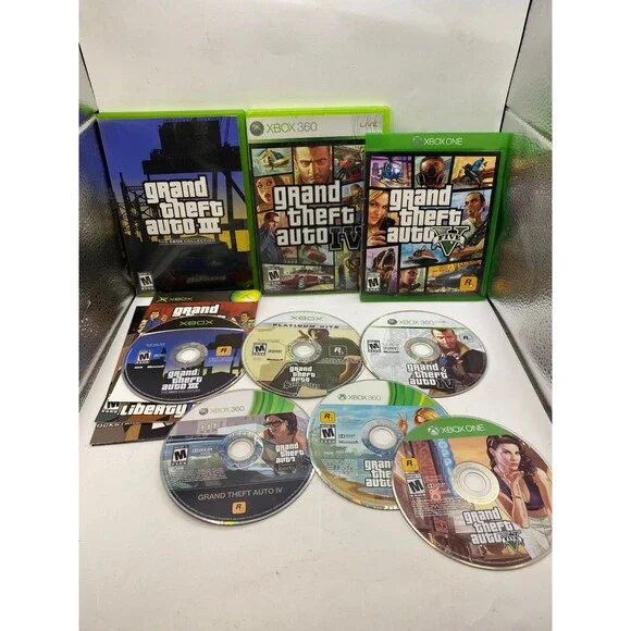 Grand Theft Auto: 3 4 5 & San Andreas + liberty city Bundle Xbox collection