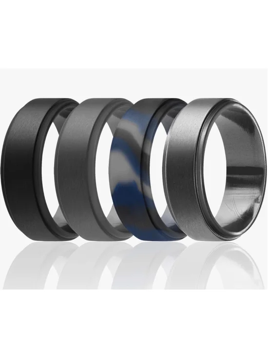 Men's ROQ Silicone Rings 4-Pack size 16