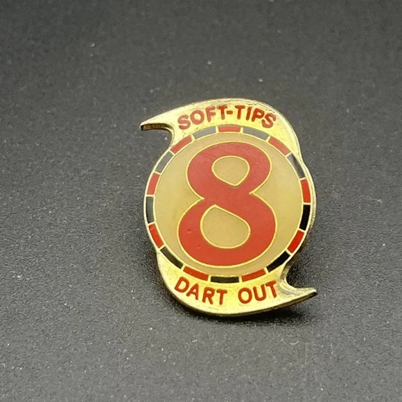 National Dart Association NDA Soft-Tips 8 Dart Out Lapel Hat‎ Pin