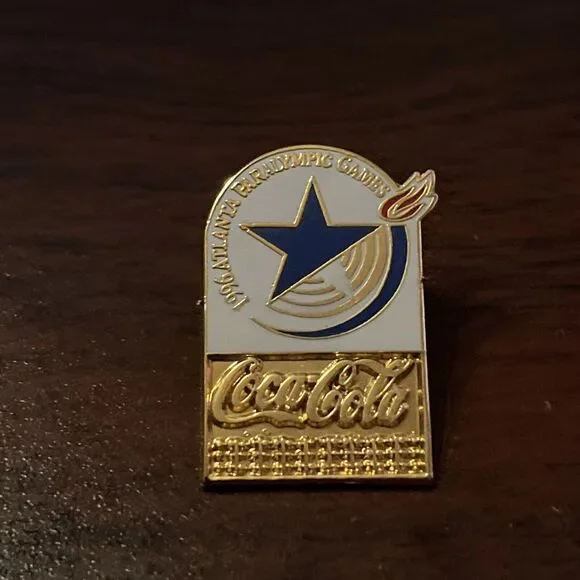 1996 Coca-Cola Coke‎ Paralympic Games Atlanta Lapel Hat Pin
