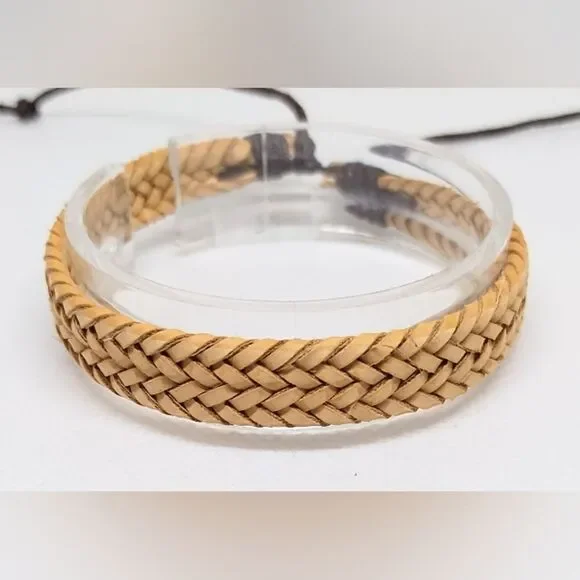 Men's bracelet‎ leather braided brown new e53