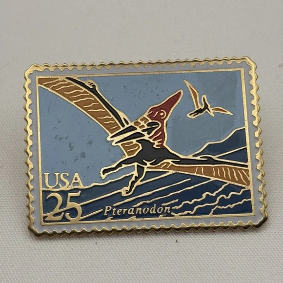 USPS United States Postal Service Stamp Pteranodon Dinosaur Lapel Hat Pin‎