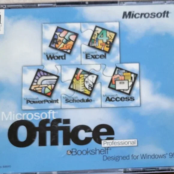 Vintage - Microsoft Office Professional & Bookshelf for Windows 95, 2 CDs, 1995
