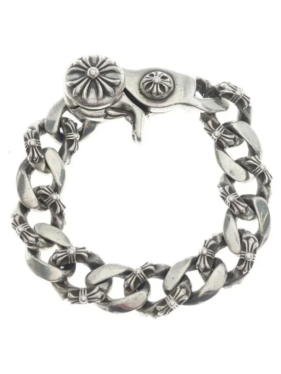 Chrome Hearts Fncy Chn Lnk Fancy Link Clip Bracelet 13 Links Silver
