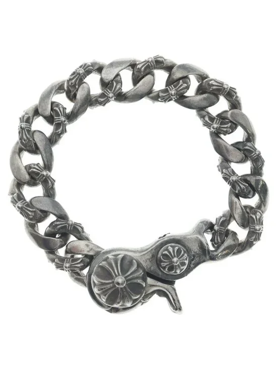 Chrome Hearts Fncy Chn Lnk Fancy Link Clip Bracelet 15 Links Silver