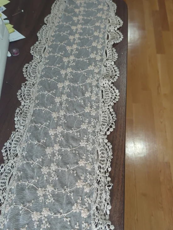 Handcrafted Cream Lace Wall Tapestry with Floral Embroidery