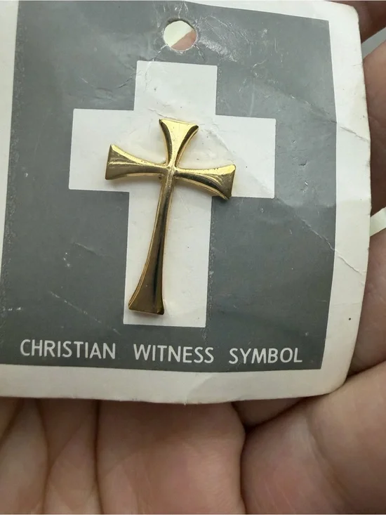 Gold Cross Lapel Pin - Christian Witness Symbol