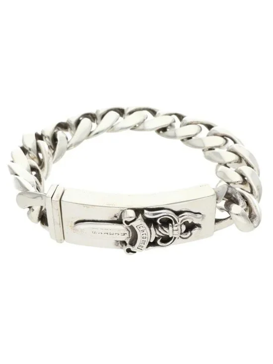 Chrome Hearts ID Dagger ID Classic Link Silver Bracelet