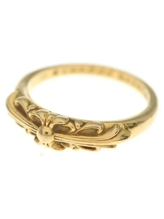 Chrome Hearts 22k Babyclsc Baby Classic Floral Cross Gold Ring