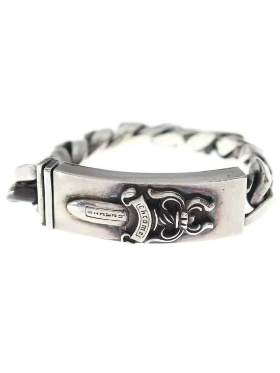 Chrome Hearts Vintage ID Dagger ID Classic Link Bracelet Silver