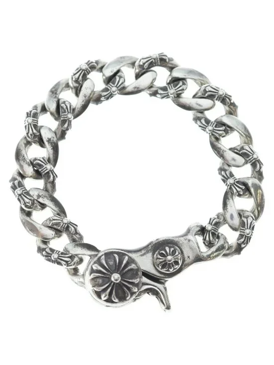 Chrome Hearts Fncy Chn Lnk Fancy Link Clip Bracelet 15 Links Silver
