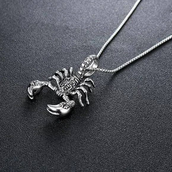 ❤️Retro Stainless steel scorpion pendant necklace for women/men, N90201P195