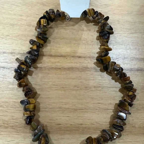 Tiger’s Eye Stone Beaded Necklace NEW