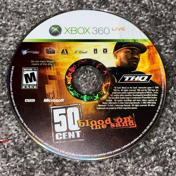 Microsoft Xbox 360 50 Cent Blood On The Sand Video Game Rated M For Mature Used.