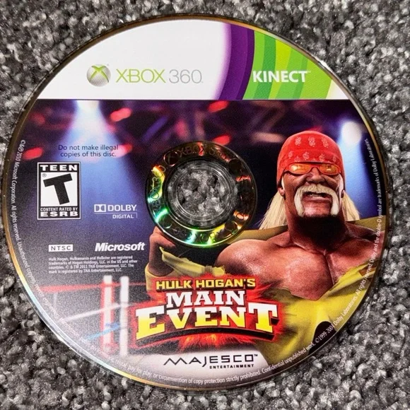 Microsoft Xbox 360 Kinect Hulk Hogans Main Event Video Game Rated T For Teen Use