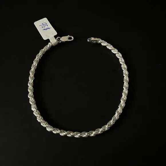 Esclava De Plata 925 Tejido Rope Silver 925 - 9 Inch