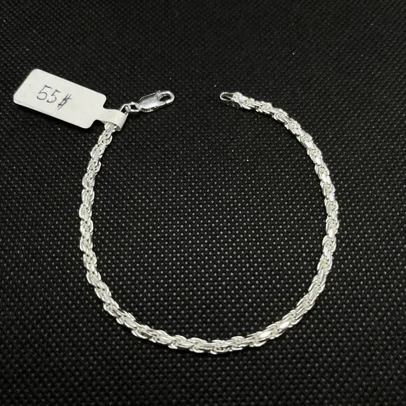 Esclava De Plata 925 Tejido Rope Silver 925 - 8 Inch