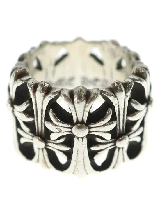 Chrome Hearts Cemetery Black Sling Silver Ring