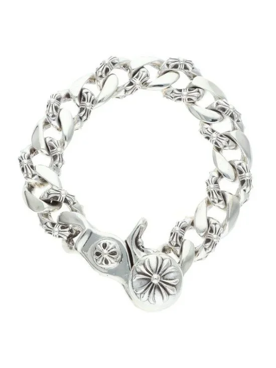 Chrome Hearts Fncy Chn Lnk Fancy Link Clip Silver Bracelet