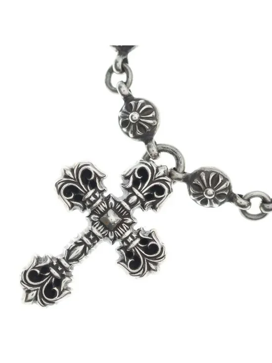 Chrome Hearts 1 Crsbl Chn Filig Crs Xsm Cross Ball Filigree Necklace Silver