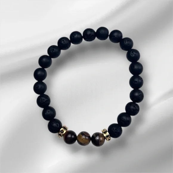 Black and Brown Beaded Bracelet