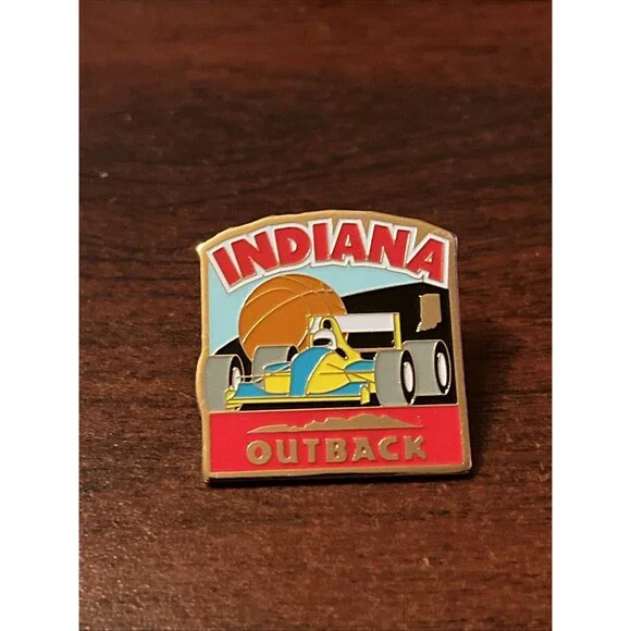 Outback Steakhouse 50 States Indiana Drag Racing Basketball Lapel Hat‎ Pin