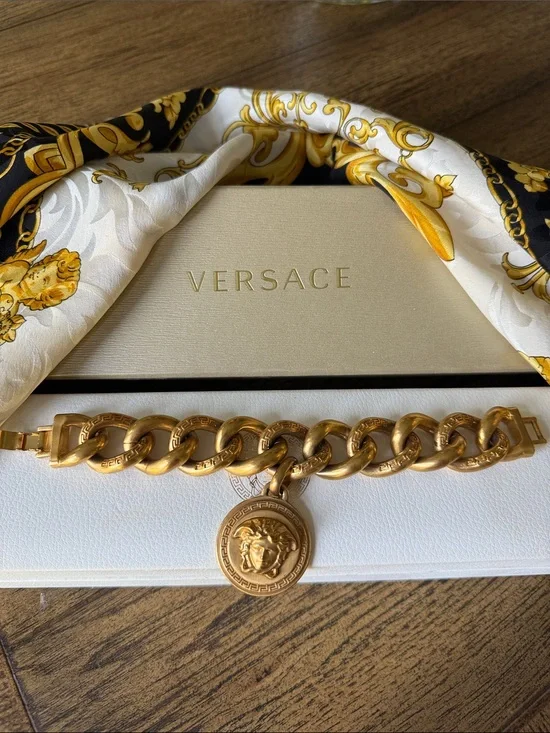 Versace Gold-Tone Medusa Charm Link Bracelet