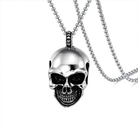 ❤️Ghost head Skull pendant Necklace for women/men, N90201P165