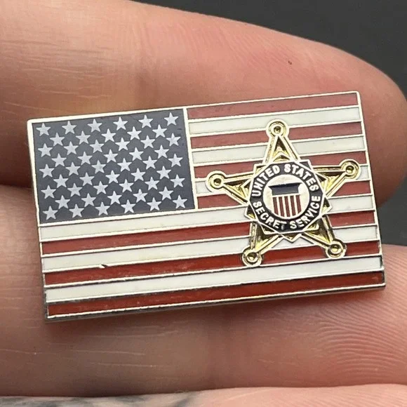 United States Secret Service American‎ Flag Souvenir Lapel Hat Pin