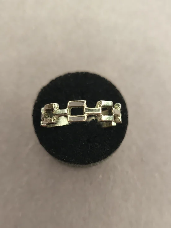 Geometric Link Silver-Tone Ring