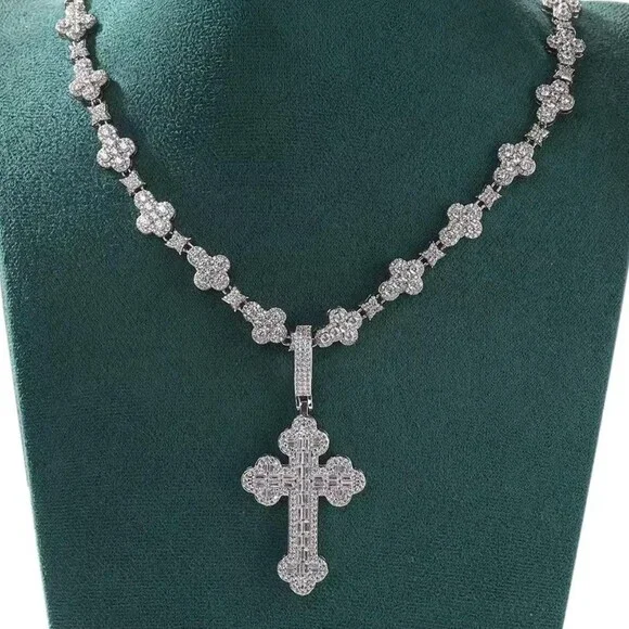 Iced Out Cross Necklace 18inch