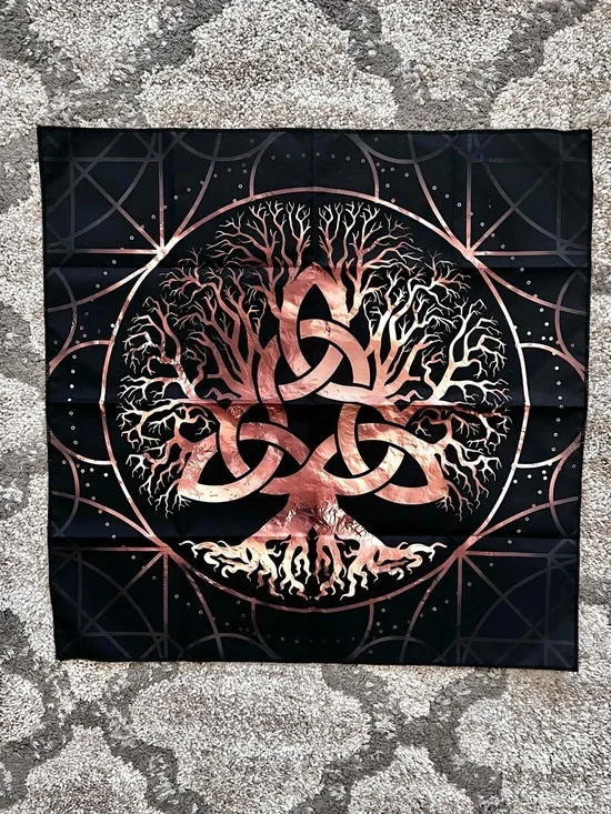 Mystical Celtic Tree of Life Tarot / Altar Cloth 19” Square