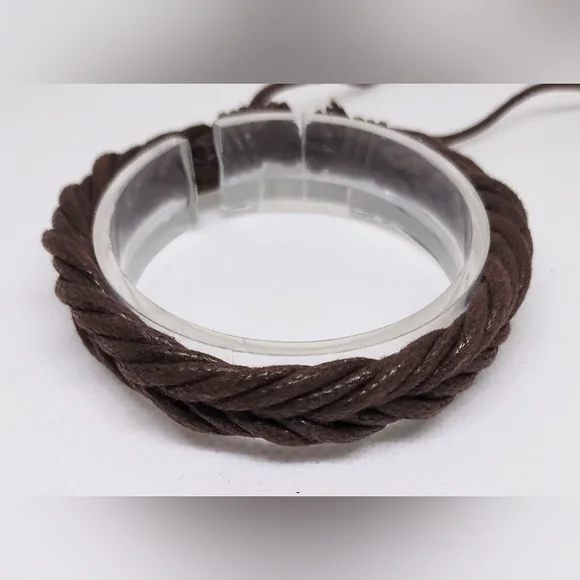 Men's Bracelet Leather‎ Braided Brown New F70