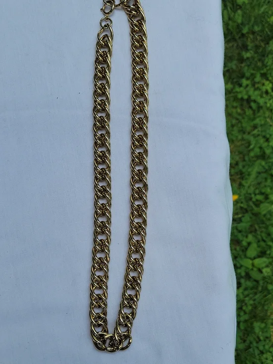 Vintage Gold Tone Men's Chain Necklace - Classic Curb Link Cuban Heavy