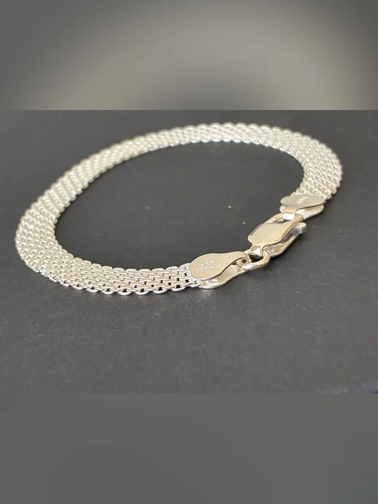 Sterling Silver 925 Bismarck 7” 6mm - Silver Tone
