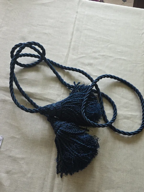 Navy Blue Decorative Tassel Rope Tieback