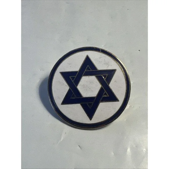 Vintage Star Of David Hat Coat PIN Israel Jewish Religious Charm