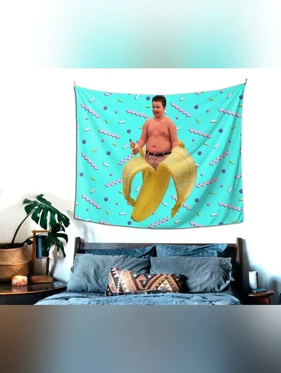 Gibby In Banana ICarly Show Turquoise Banana Pop Wall Tapestry