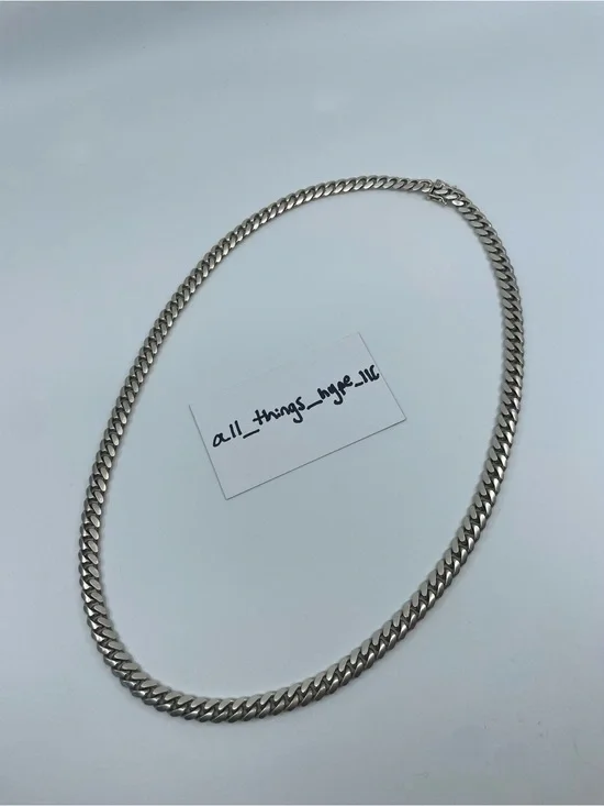 119g Solid .925 Silver 28” Cuban Link Chain Necklace 8.5mm Box Clasp *Pre Owned