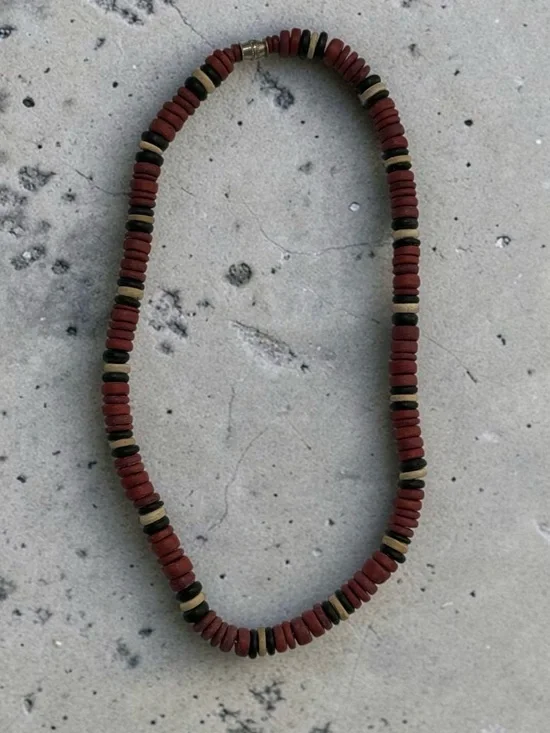 🫶🏻 Hawaiian Handmade Beaded Stretch Bracelet - Rust & Black