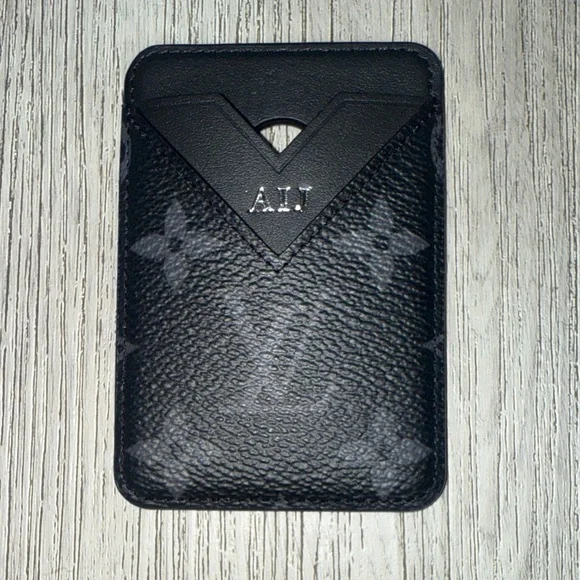 Authentic Louis Vuitton Black Leather Card Holder
