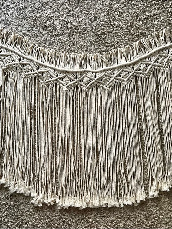 Macramé Crochet Wall Hanging in Natural Cream