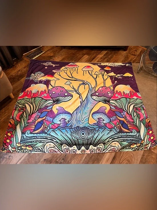 Psychedelic Mushroom Tree Tapestry - Multicolor