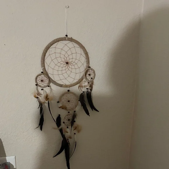 Neutral Beige and Black Dreamcatcher Wall Decor