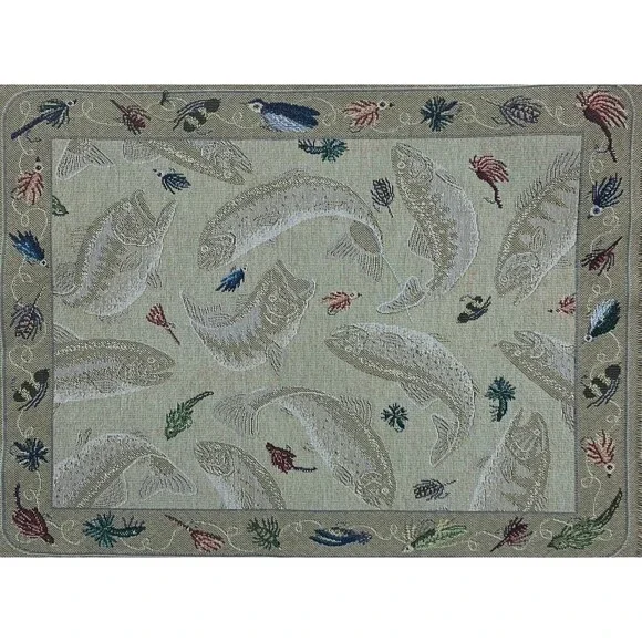 New Tapestry Panel Fish Approx. 18 1/2” x 13 1/2” Piece/Panel