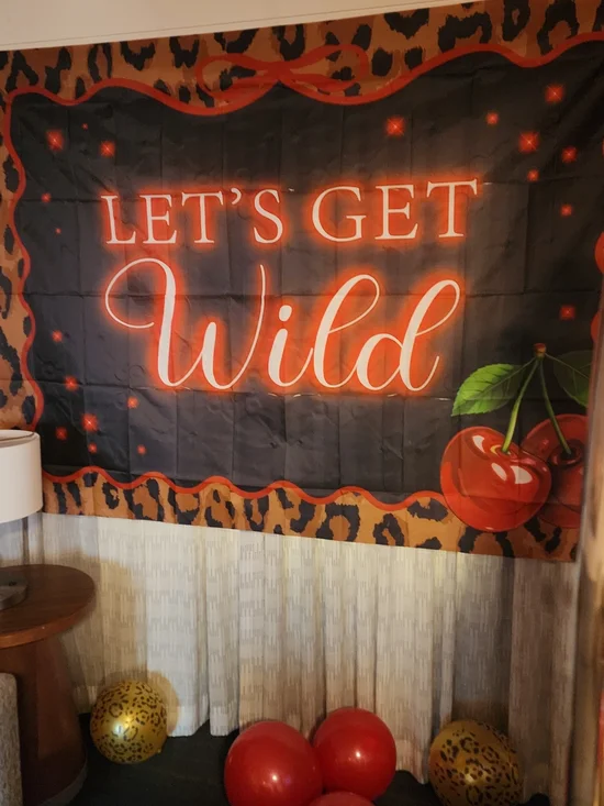 Let's Get Wild Black and Red Wall Tapestry
